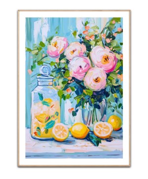 Lemons and Flowers plakat, Str. 50x70 cm