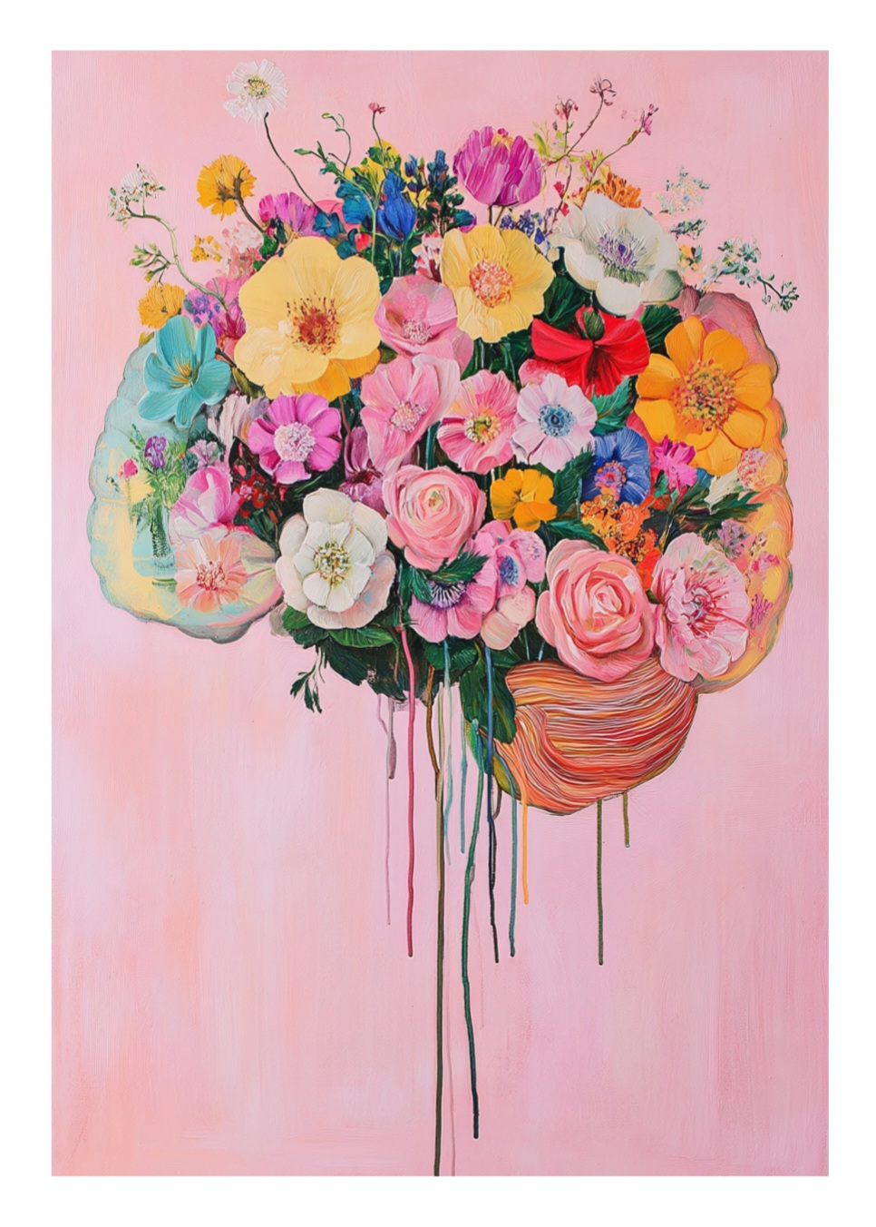 Abstract and flowers plakat, Str. A3 (30x42 cm) - Billede 2