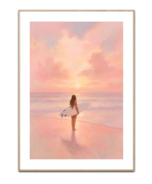 Surfing sunset plakat