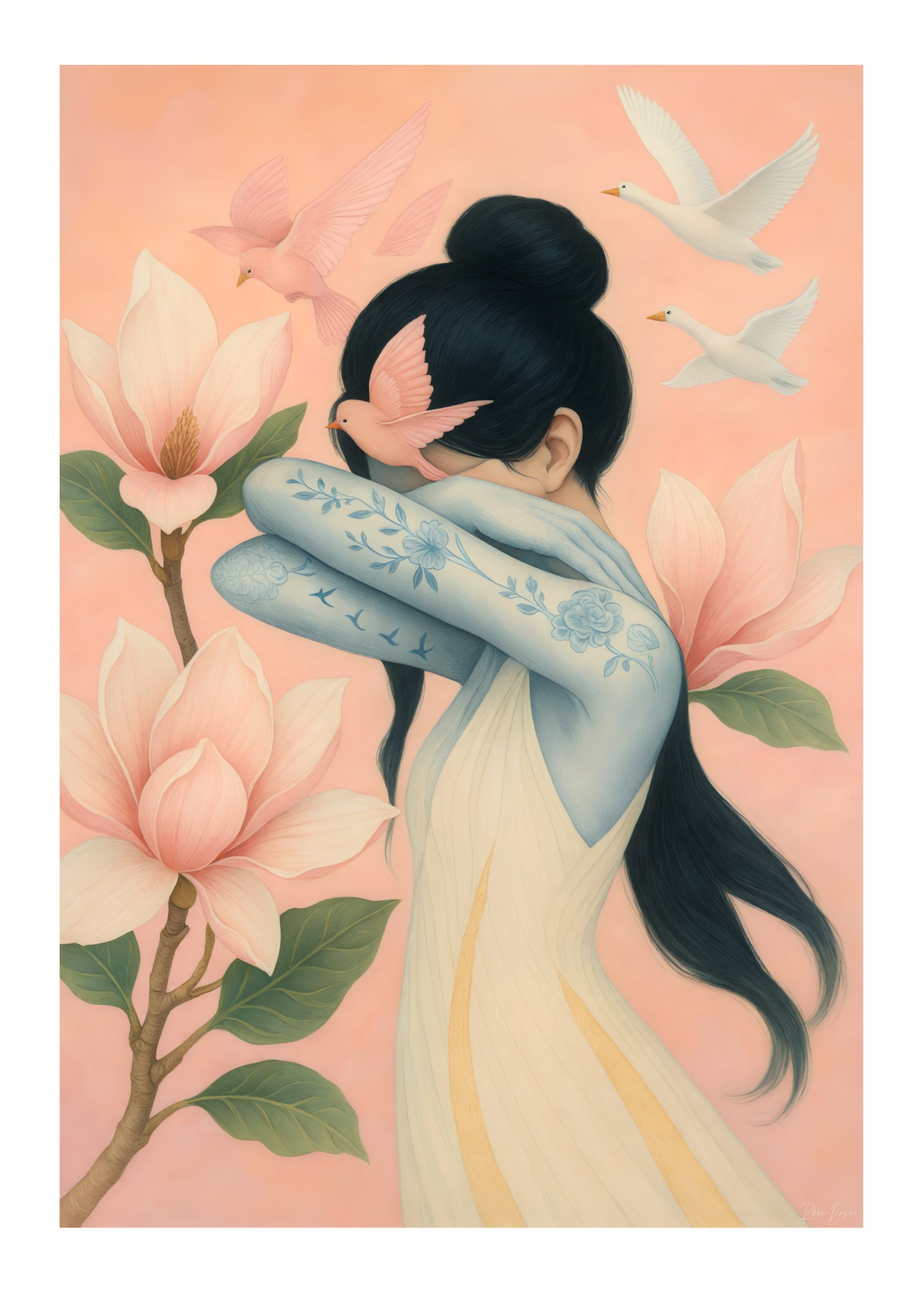 Blomst i brisen plakat 50x70 cm - Billede 2