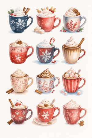 Julekopper kakao Str. A5 (15x21 cm)