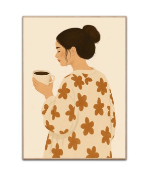 Woman with coffee plakat 50x70 cm