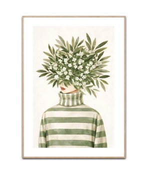 Woman with leaves plakat