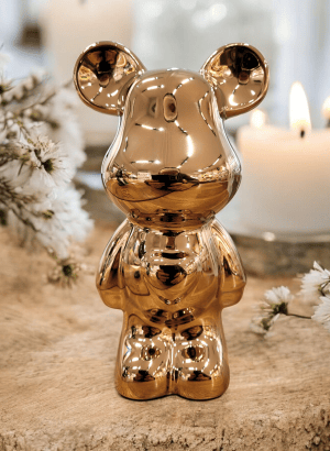 Bamse keramik Guld 18 cm højden