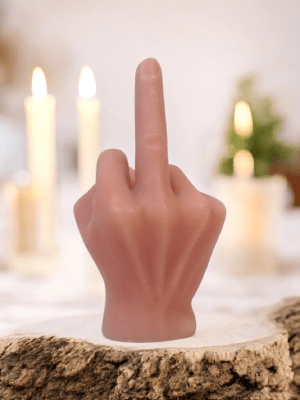 Bestseller Fuckfinger Stearinlys lyserød - 310 gram - 10x9x17cm