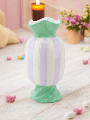 Vase Toffee Candy - Mint/lilla 9.5x9.5x21cm
