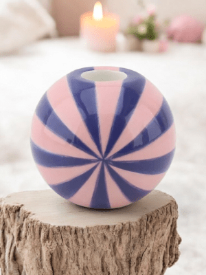 Lysestage Swirl - Blåviolet/lyserød 10 x 10 x 10 cm