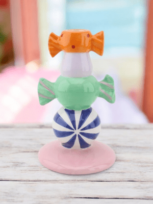 Lysestage Stapled Toffee Candy - Multifarvet 11 x 11 x 18 cm