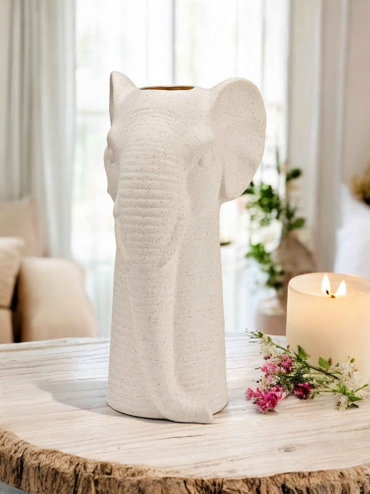 Keramik Vase Elefant - 13 x 25 x 12 cm - Billede 2