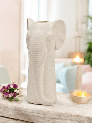 Keramik Vase Elefant - 13 x 25 x 12 cm