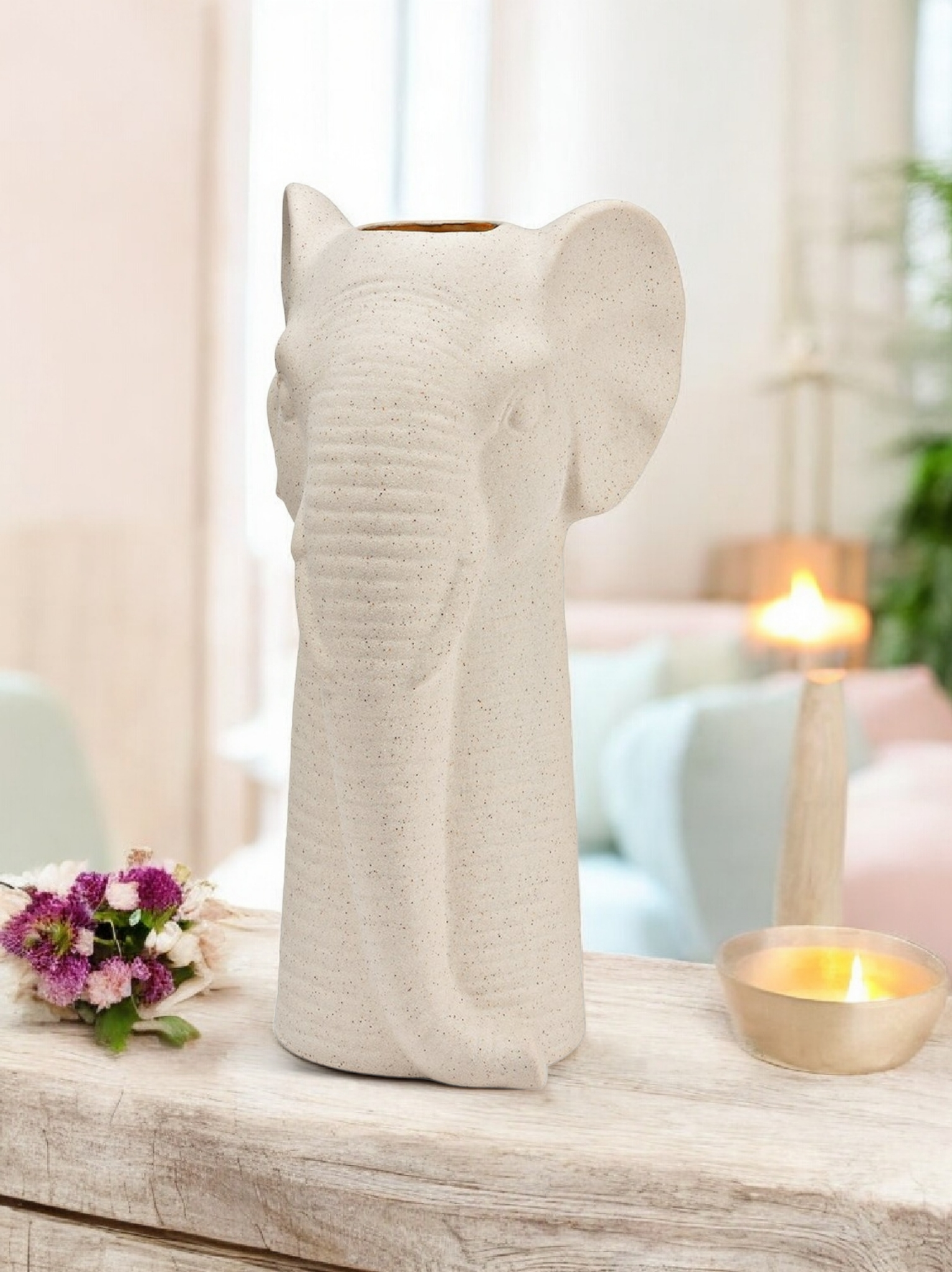 Keramik Vase Elefant - 13 x 25 x 12 cm