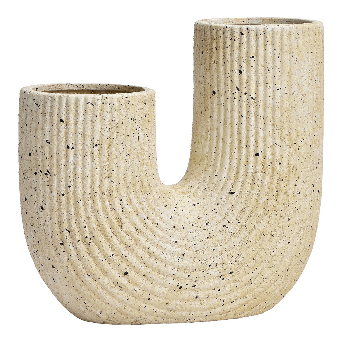 Keramik Vase sandfarvet - 18 × 17 × 8 cm - Billede 2