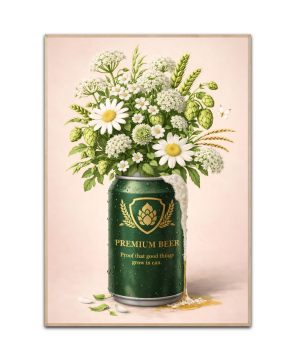 Premium Beer - Proof that good things grow in cans plakat