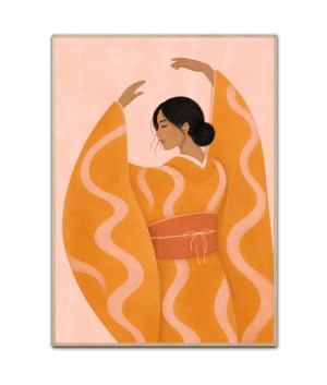 Woman in orange  plakat