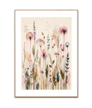 Field of wild flowers plakat