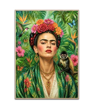 Frida with Moneky plakat