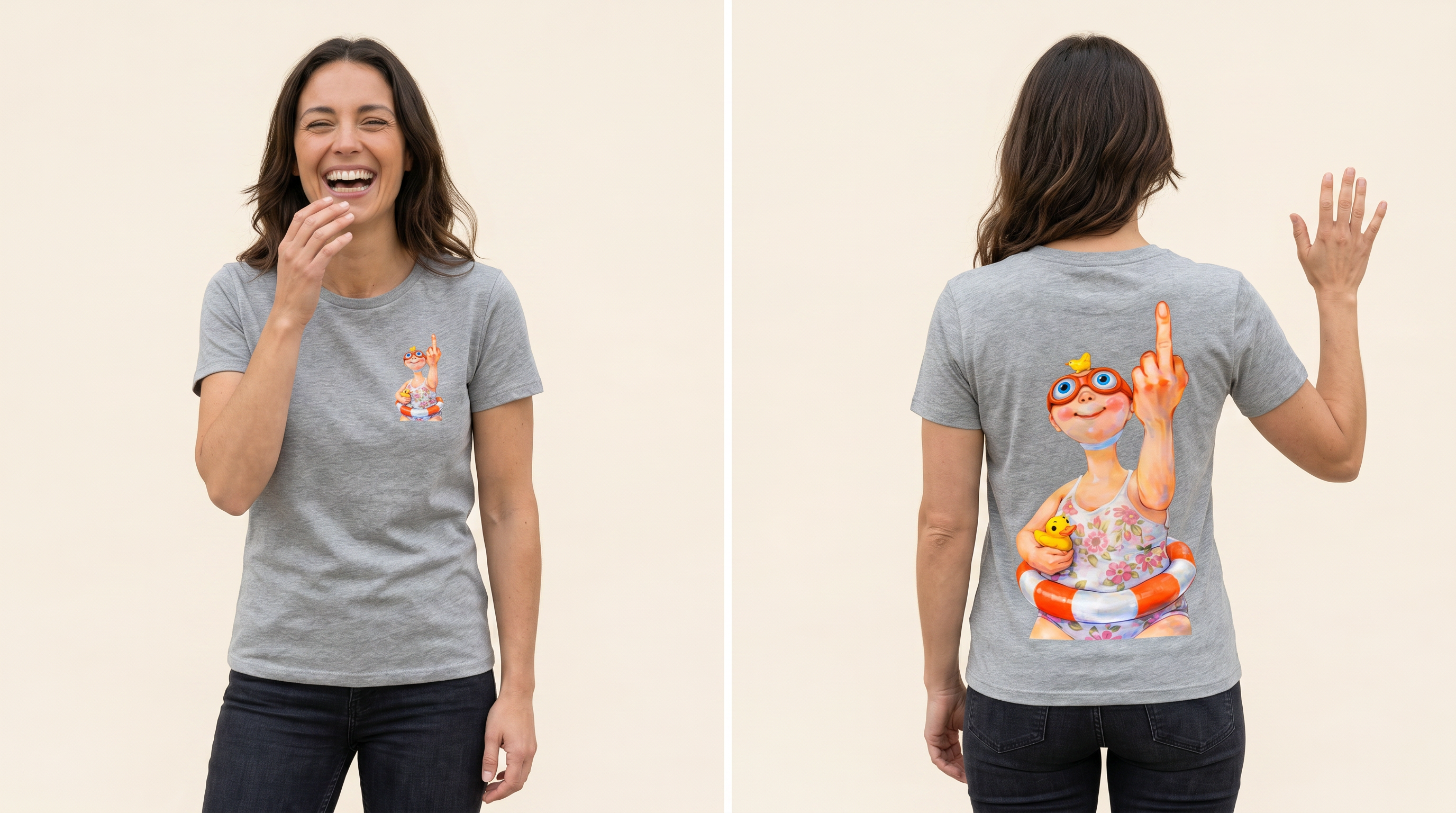 NĂVN x Ideal Poster - T-shirt Bente Badenymfe - Flere farver - Billede 7