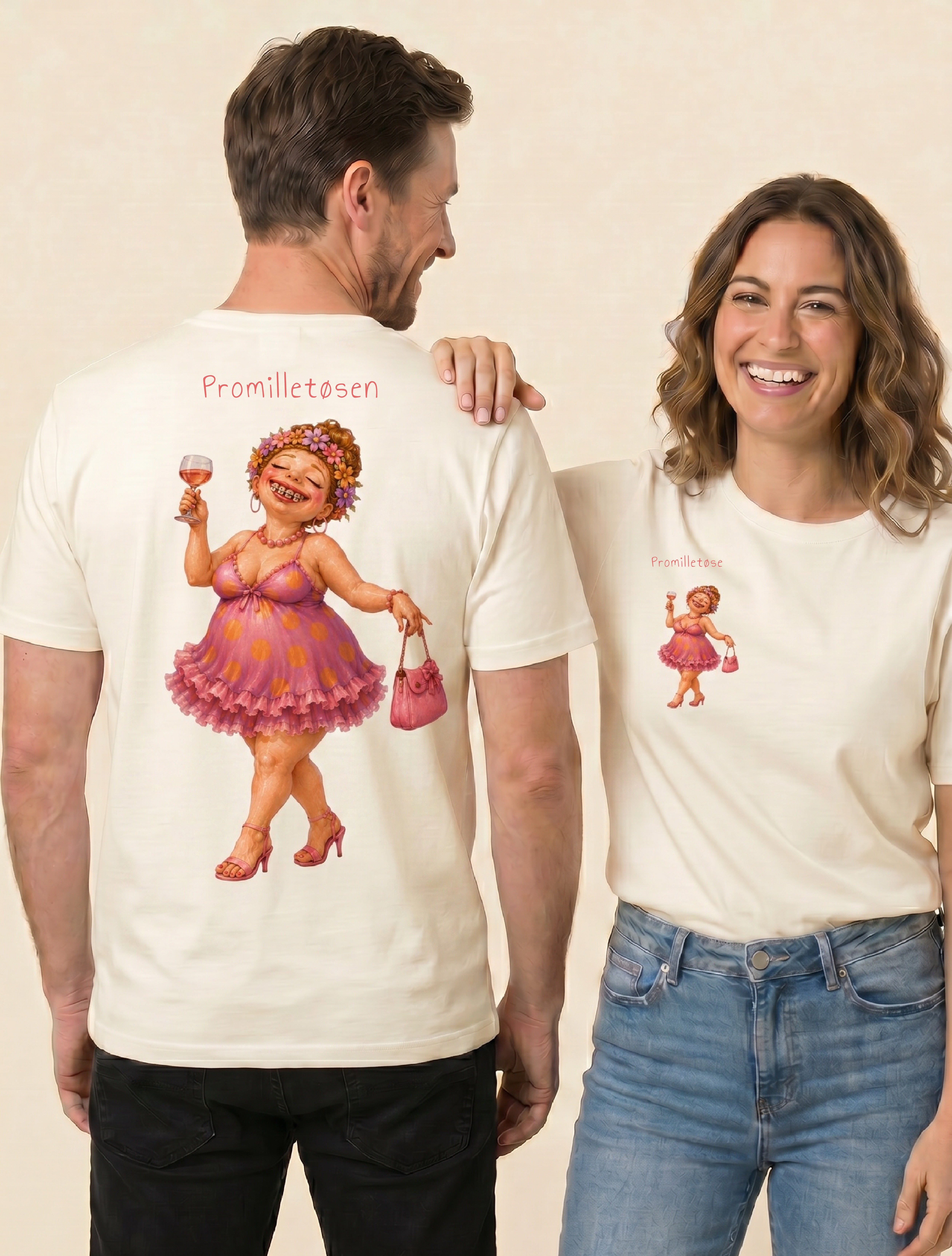 NĂVN x Ideal Poster - T-shirt Promilletøsen m. tekst - Flere farver - Billede 2