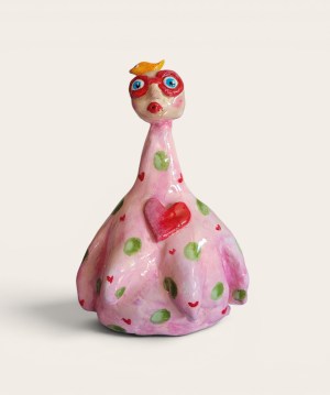Original Håndformet og håndmalet lerfigur 15 cm - Hjertebarnet Molly - Unika Kun ét eksemplar