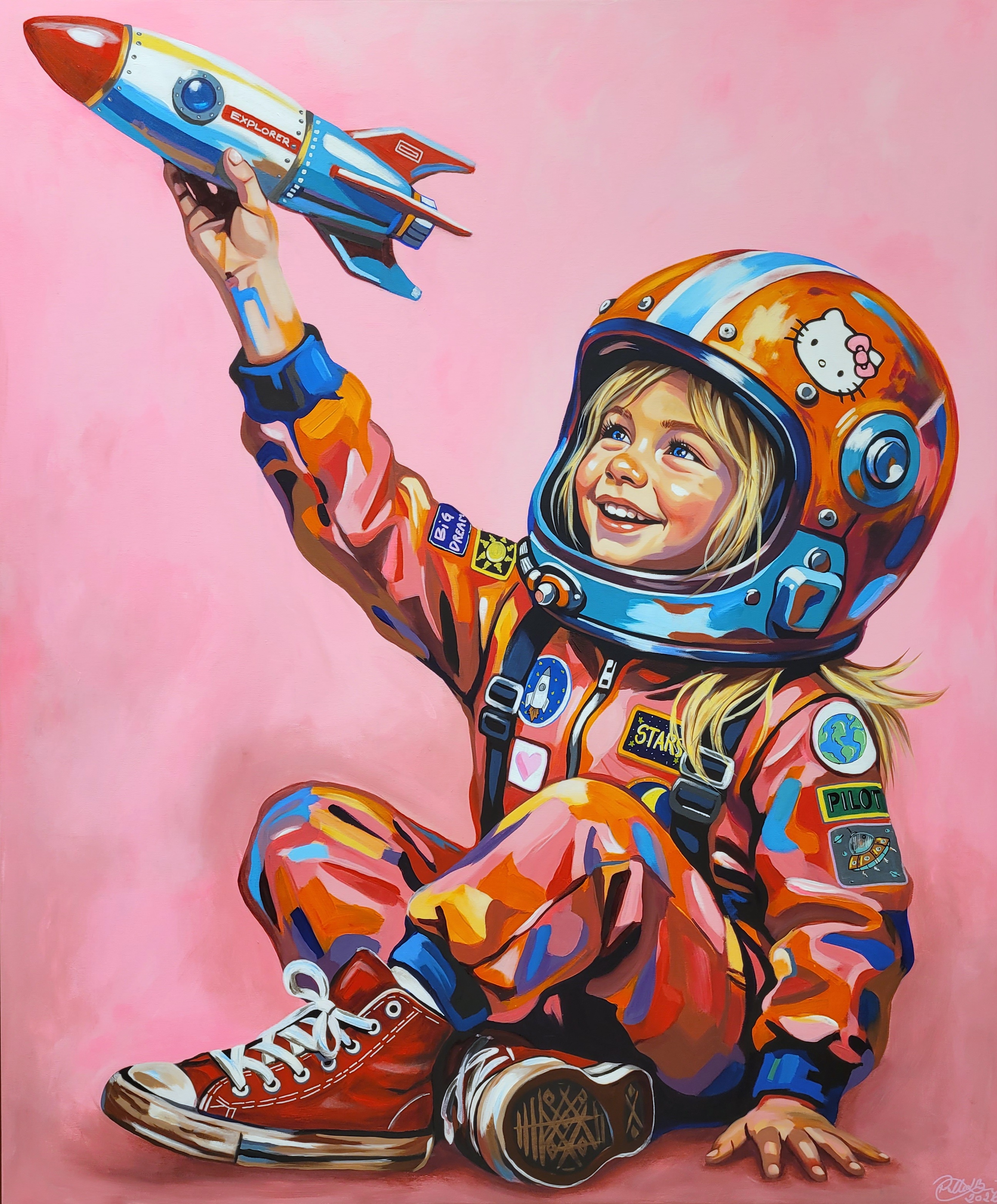 The Sky Is Not the Limit 100x120 cm | Originalt Maleri af Rikke Boisen