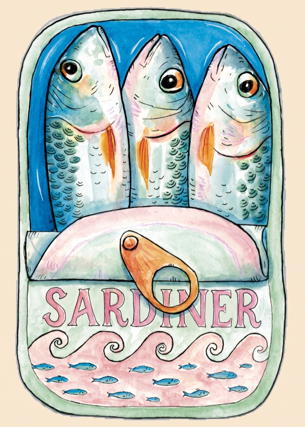 Sardiner på dåse plakat - Billede 2
